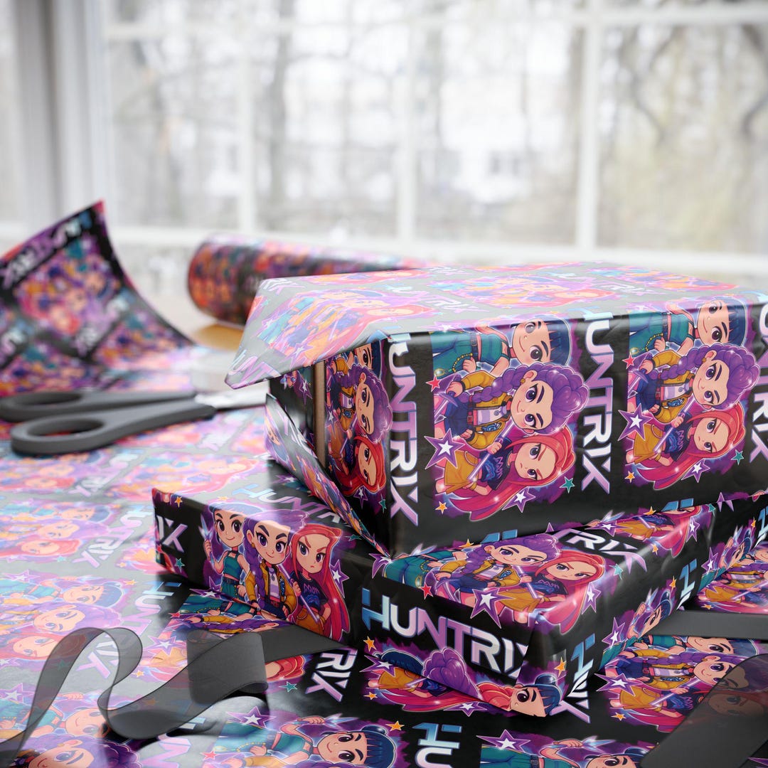 KPOP Demon Hunters Gift Wrap - Saja Boys and Huntrix Girls Theme ...