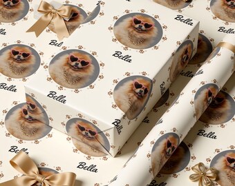 Cadeaupapier op maat voor huisdieren, gepersonaliseerd cadeaupapier voor honden, cadeaupapier voor honden, cadeaupapier op maat, verjaardagscadeau voor honden, kerstcadeau voor honden