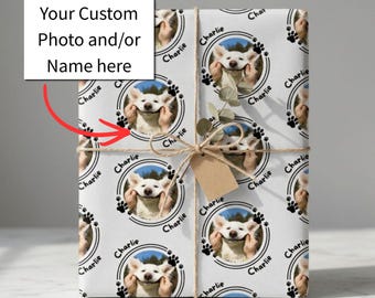 Gepersonaliseerd inpakpapier voor Kerstmis, gepersonaliseerd inpakpapier voor huisdieren, inpakpapier voor een hondenverjaardag, gepersonaliseerd inpakpapier, inpakpapier voor honden.