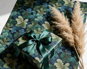 Pine Tree Wrapping Paper Roll Forest Evergreen Rustic Woodland Nature Gift Wrap, Christmas Wrapping Paper, Xmas Wrapping Paper