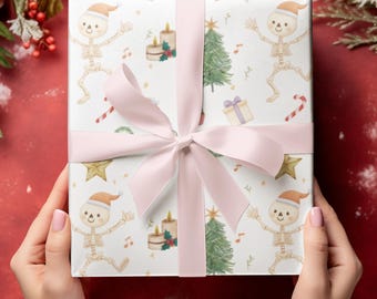 Alternative Christmas Gifts Witchy Yule Gifts, Gothmas Wrap,Skeleton & Skull Gift Paper,Creepmas Decor, Wrapping Paper Roll