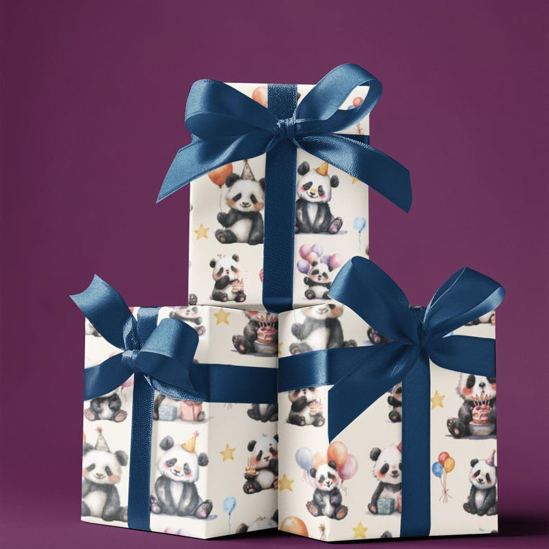 Panda Wrapping Cute Panda Wrapping Paper, Bamboo Gift Wrap for Kids, Eco Friendly ...