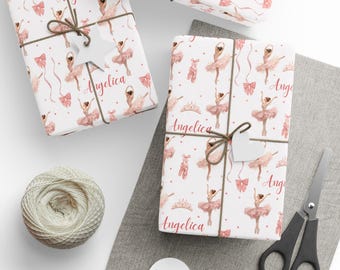 Papel de regalo personalizado de bailarina, papel de regalo para niña, bailarina vintage, papel de regalo de ballet, papel de regalo de cumpleaños de bailarina del Cascanueces,