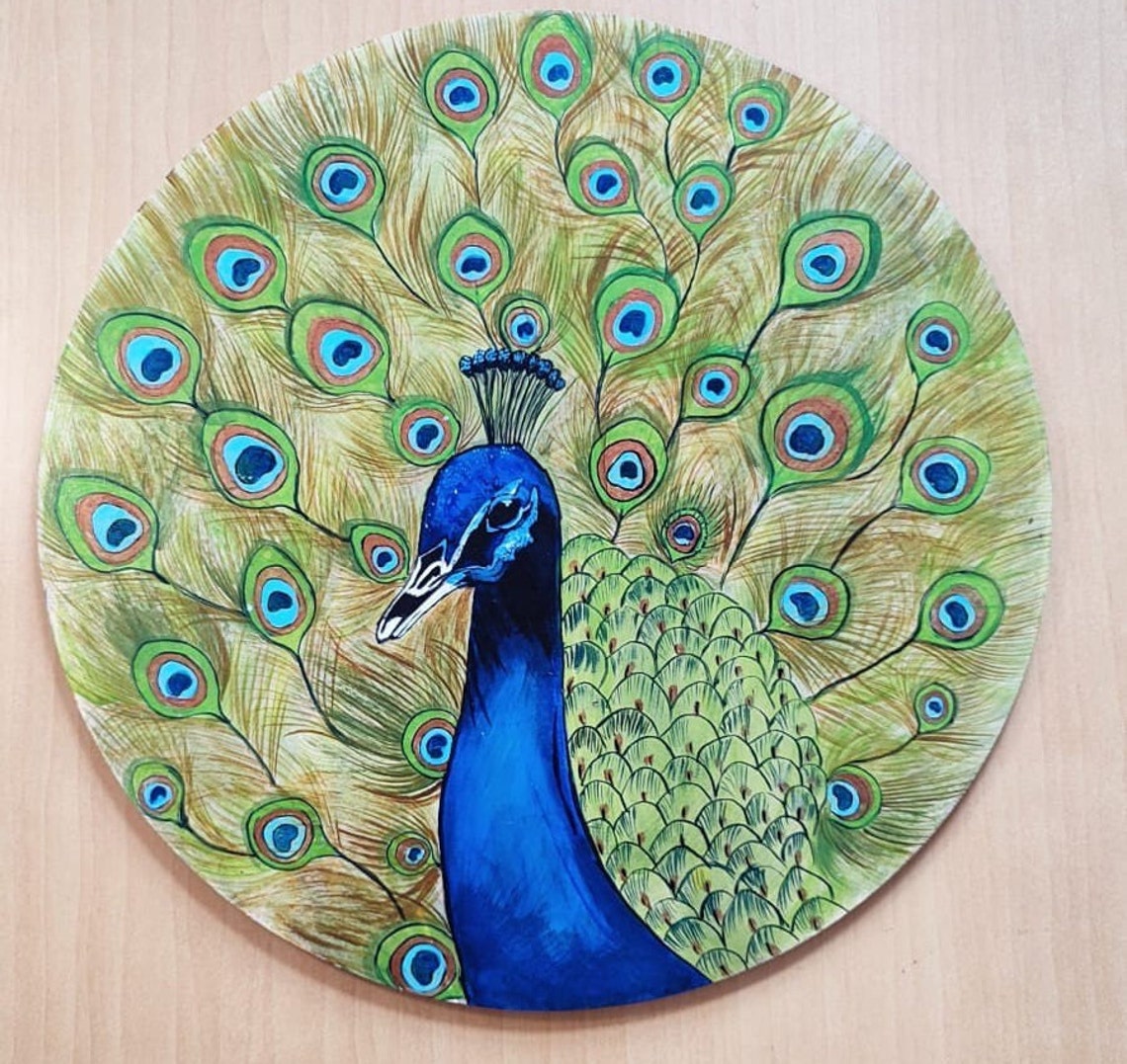 Handmade Peacock Painting Stunning Home Decor Art Etsy