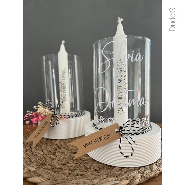 Windlicht zur Hochzeit , personalisierbar , Geschenk, Silberhochzeit , goldene Hochzeit