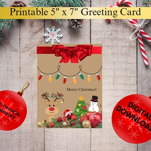 Carte de Noël imprimable, taille standard 5 x 7 pouces (format lettre U.S.)