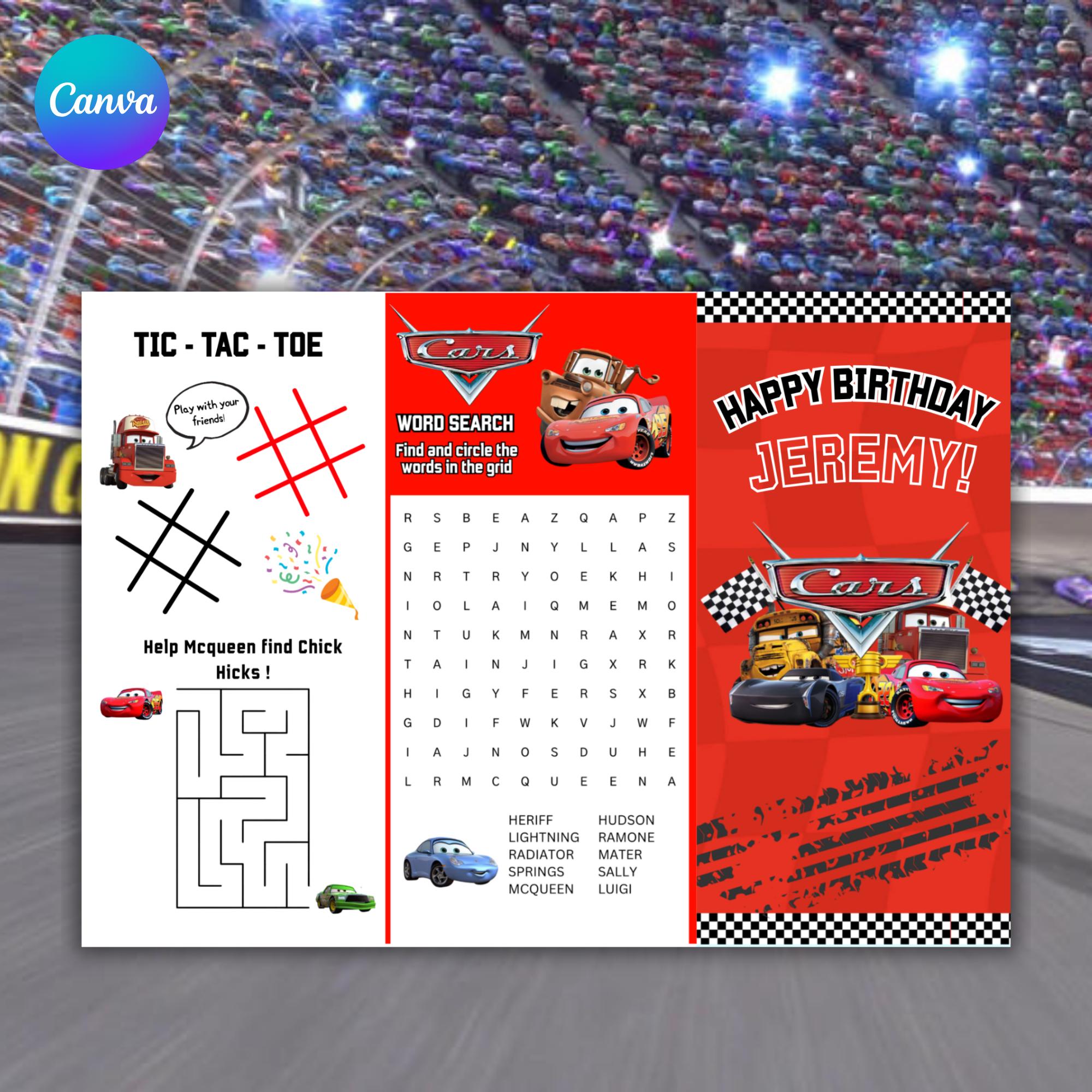 Cars Rice Printable Printable Race Car Activity Book: Cartoon Cars Games (digital Download ...