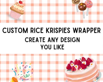 Personalized Theme Rice Krispies Wrapper Label : Custom Printable Design (PDF File)