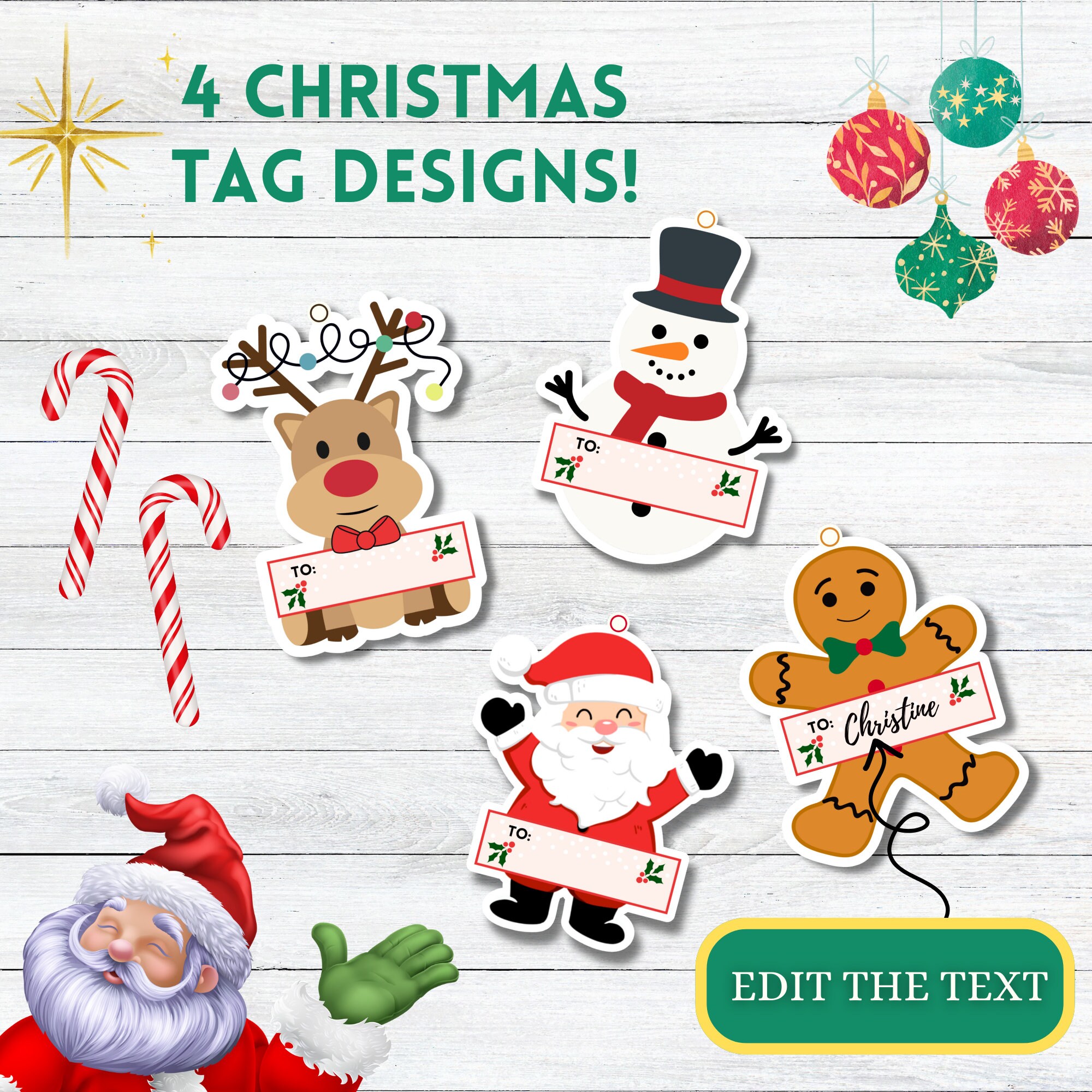 Merry Christmas Gift Tag Printable, Printable Christmas Gift Tag ...