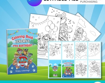Libro para colorear de cachorros rescatados para niños / Descarga digital imprimible / Páginas para colorear de cachorros