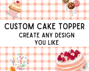 Adorno personalizado para tarta temática: Diseño imprimible a medida (archivo PDF)