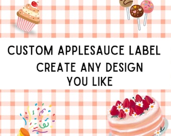 Etichetta personalizzata per vasetto di salsa di mele: design stampabile personalizzato (file PDF)