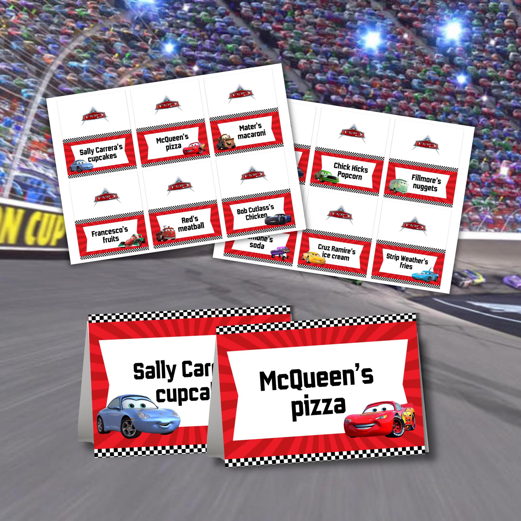 Race Car Food Labels | Editable Food Tents | Car-themed Birthday ...
