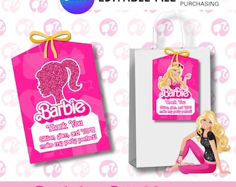 Printable Princess Doll Gift Tags | Birthday Party Favors (Instant Download)