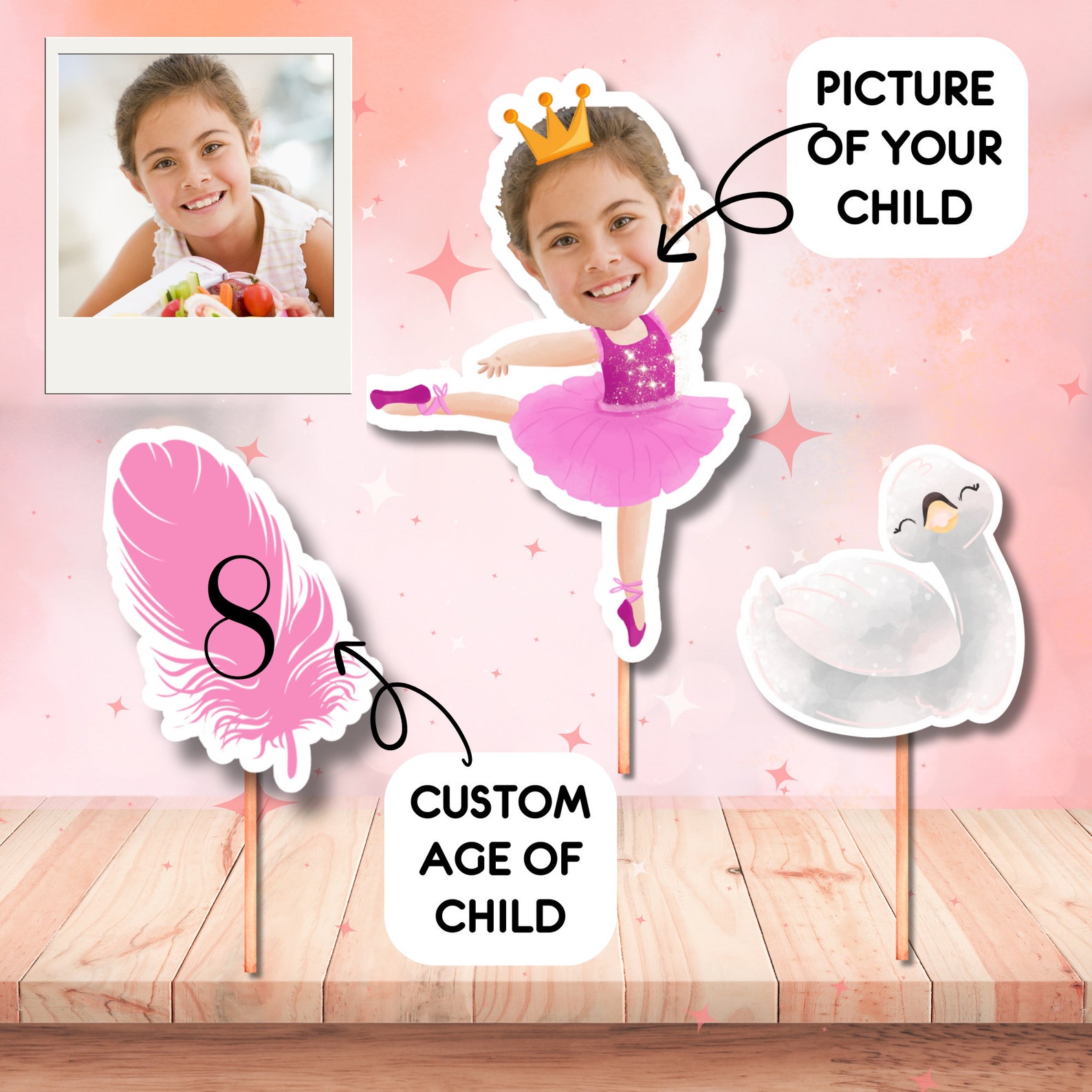 BALLERINA Cupcake Topper DIGITAL FILE , Printable Cupcaketopper ...