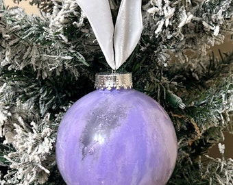 Paint Poured Christmas Ornament Ball: Large 4" One-of-a-Kind