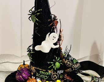 Custom made Witch Hat Tree Topper or Table Decor