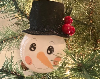 Snowman Ornament, Holiday Tree Decoration (2.63 inch)