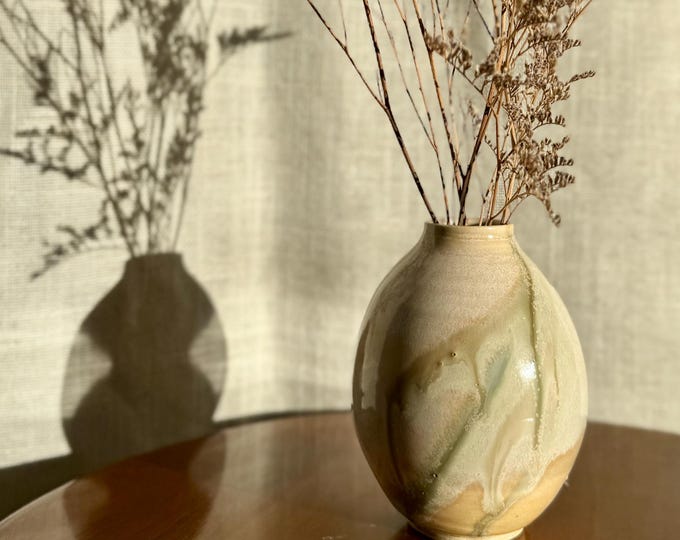 Handmade ceramic vase in Sand style - Stoneware Porcelain flower vases, small, medium, large