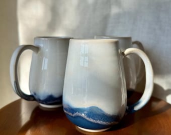 The Big Mug | Handmade Ceramic Mug: 20oz Stoneware, Abstract Landscape Design