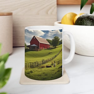 Farm Mug, Farmhouse Mug, Farm Coffee Mug, Gifts for farmer, farm decor, farmhouse decor, farm animals, cottagecore