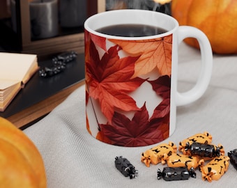 Fall Leaves Mug, Autumn Coffee Mug, Gifts for her,  Pumpkins, Pumpkin Spice Mug, Fall Season, Autumn Decor, pumpkin mug, fall mug