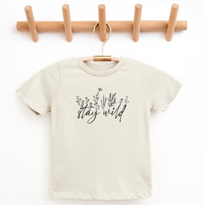 Stay Wild Bella+Canvas Toddler Short Sleeve Tee / Stay Wild Children&#39;s Floral Tee / Floral Kids Tee / Bella+Canvas Toddler Fashion