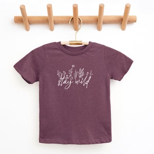 StayWild White design Bella+Canvas Toddler Short Sleeve Tee / Stay Wild Bella+Canvas Tee / Stay Wild Children&#39;s Floral Tee / Floral Kids