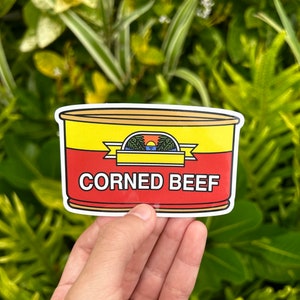 Canned Corned Beef Sticker - vinyl sticker, Polynesian food