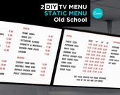 Old School Pizza Menu,Digital Signage for Pizzeria,Canva Editable Restaurant Board