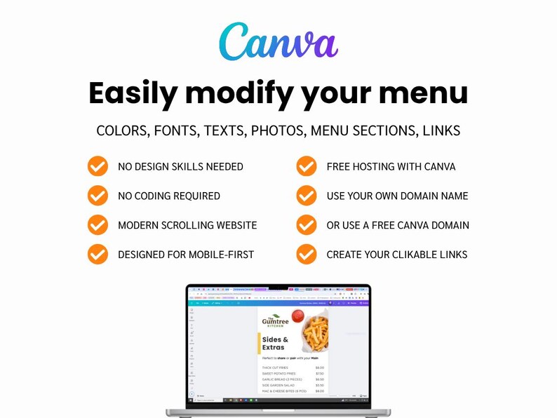 Restaurant QR Code Menu Template, Mobile-First Canva Design image 5