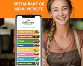 Restaurant QR Code Menu Template, Mobile-First Canva Design