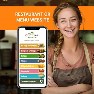 Restaurant QR Code Menu Template, Mobile-First Canva Design