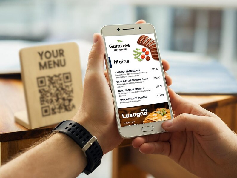 Restaurant QR Code Menu Template, Mobile-First Canva Design image 6