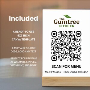Restaurant QR Code Menu Template, Mobile-First Canva Design image 9