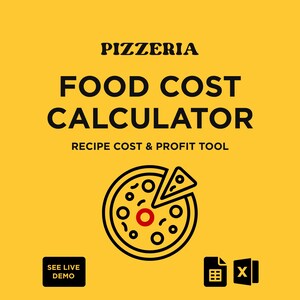Calcolatore dei costi degli ingredienti per pizzeria / Strumento Google Sheets per la definizione dei prezzi e dei profitti del menu e delle ricette di pizza