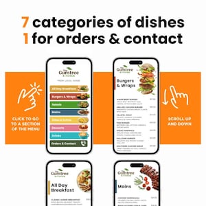 Restaurant QR Code Menu Template, Mobile-First Canva Design image 4