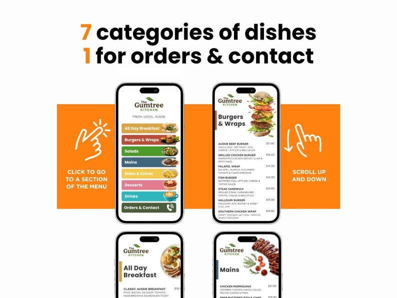 Restaurant QR Code Menu Template, Mobile-First Canva Design image 4