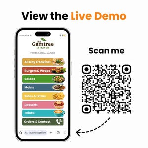 Restaurant QR Code Menu Template, Mobile-First Canva Design image 2