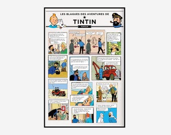 Póster de Tintín: Arte mural de humor francés (Descarga digital)