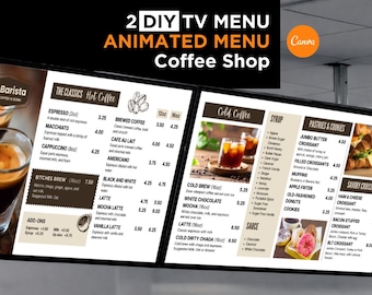 Animated Coffee Shop TV Board 16:9 – Digital Display for Cafés & Coffee Bars