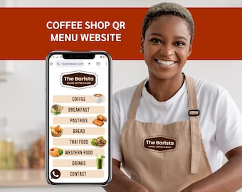 Coffee Shop QR Menu Template, Editable Canva Mobile Menu (Digital Download)