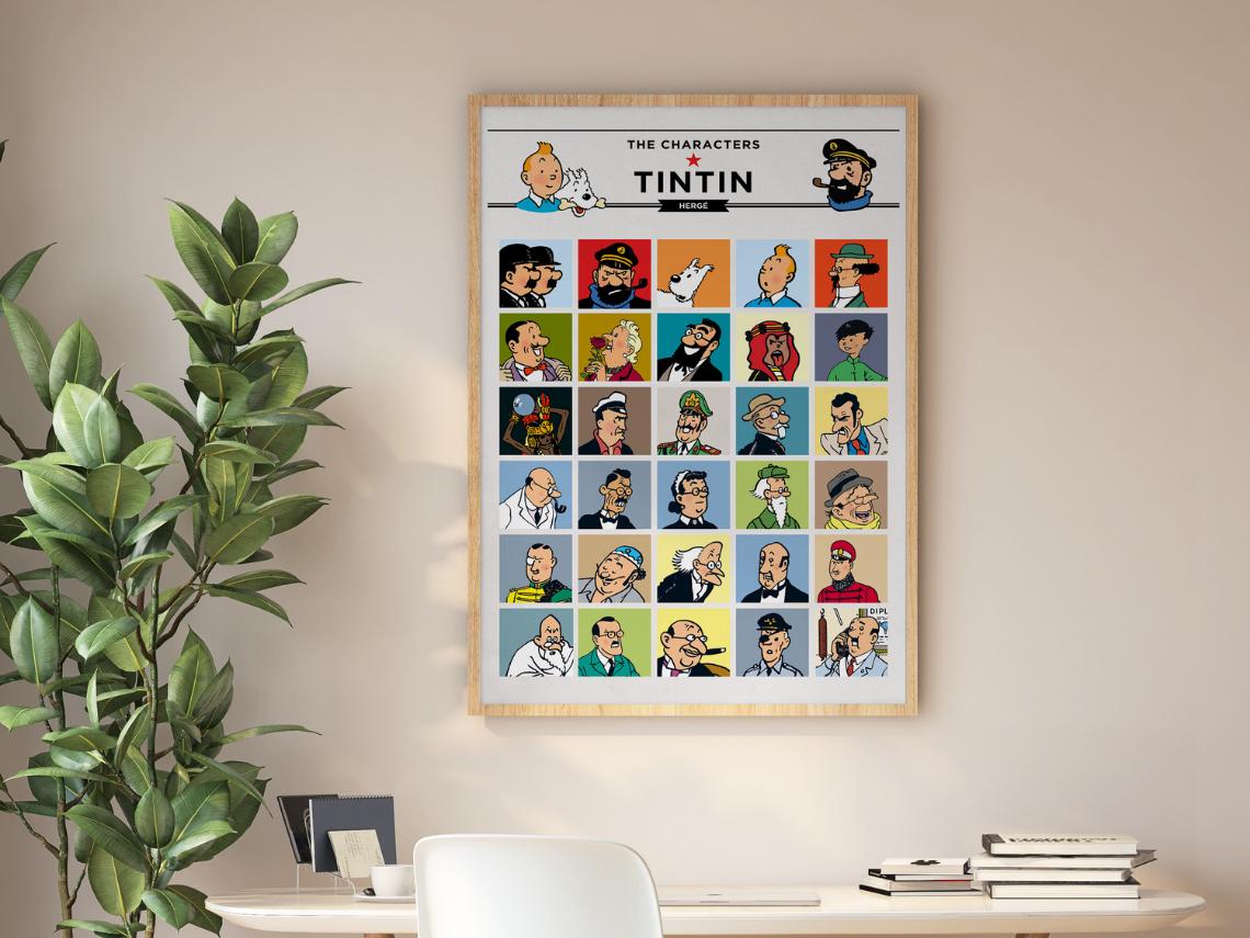 Tintin Characters Vintage Comic Poster: Printable Wall Art
