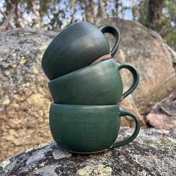 Handmade pottery cups for tea or coffee