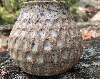 Handmade Carved Pottery Vase