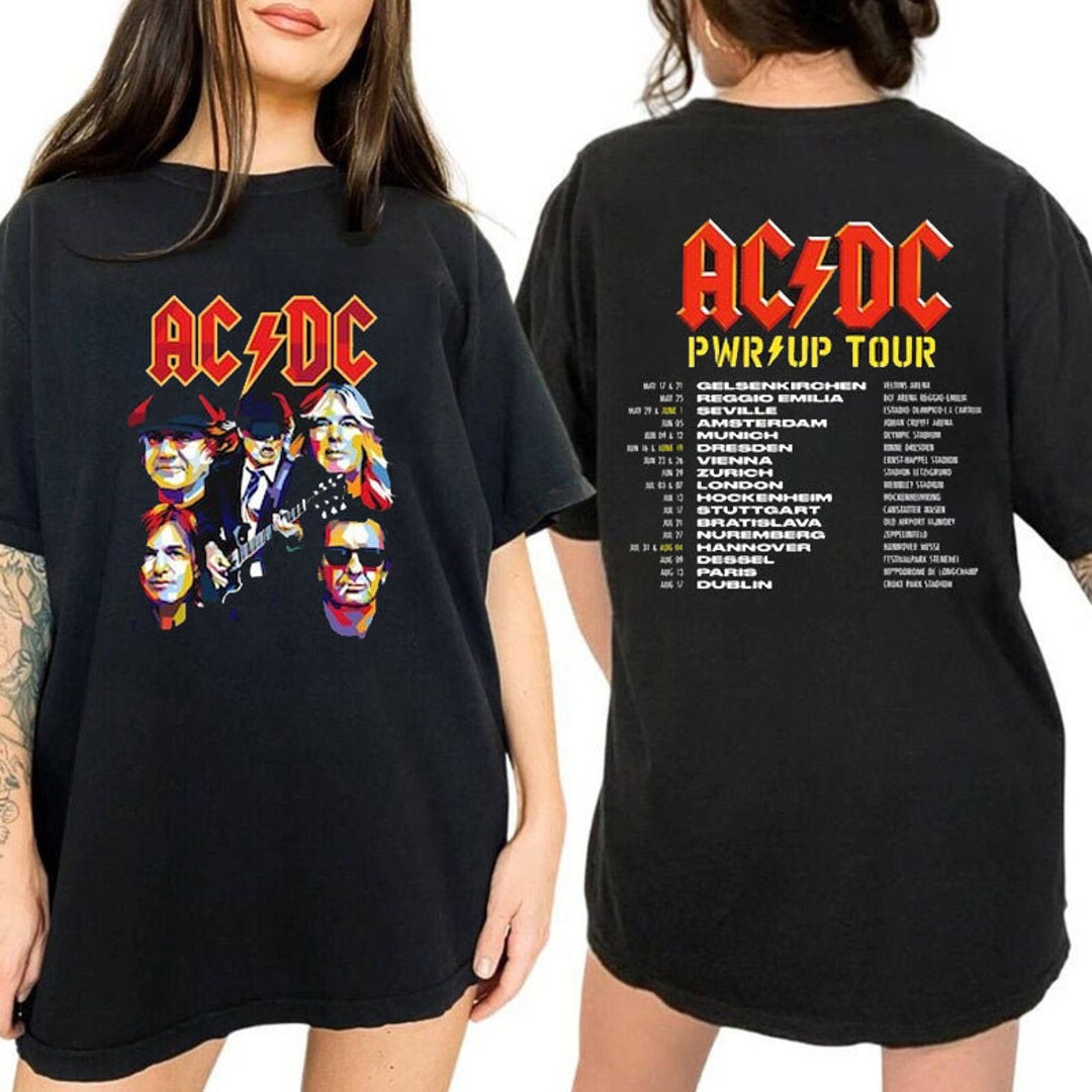 ACDC Band 90s Vintage Shirt, ACDC Pwr up World Tour 2024 Shirt, Rock ...