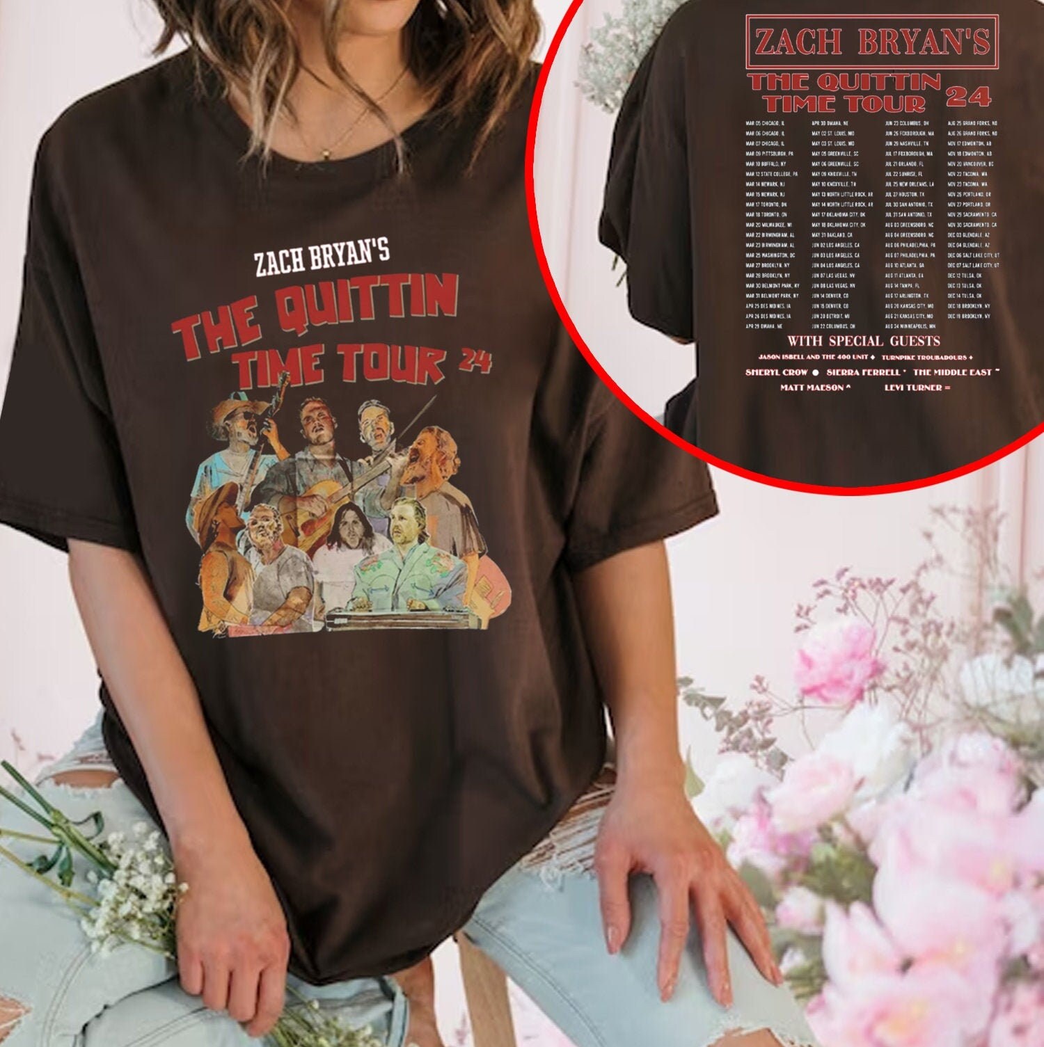 Zach Bryan The Quittin Time Tour 2024 Shirt, Zach Bryan Double Sided T-Shirt