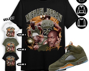 Jordan 5 Olive Unisex Shirt, Sweatshirt, Hoodie, MJ Stranger, Shirt To Match Sneaker Color Military Green