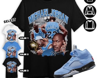 Jordan 5 University Blue Unisex Shirt, Sweatshirt, Hoodie, MJ Stranger, Shirt To Match Sneaker Color Blue