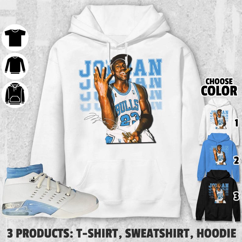 23 Legend Unisex Color Shirt to Match AJ 17 Carolina Blue Univercitii